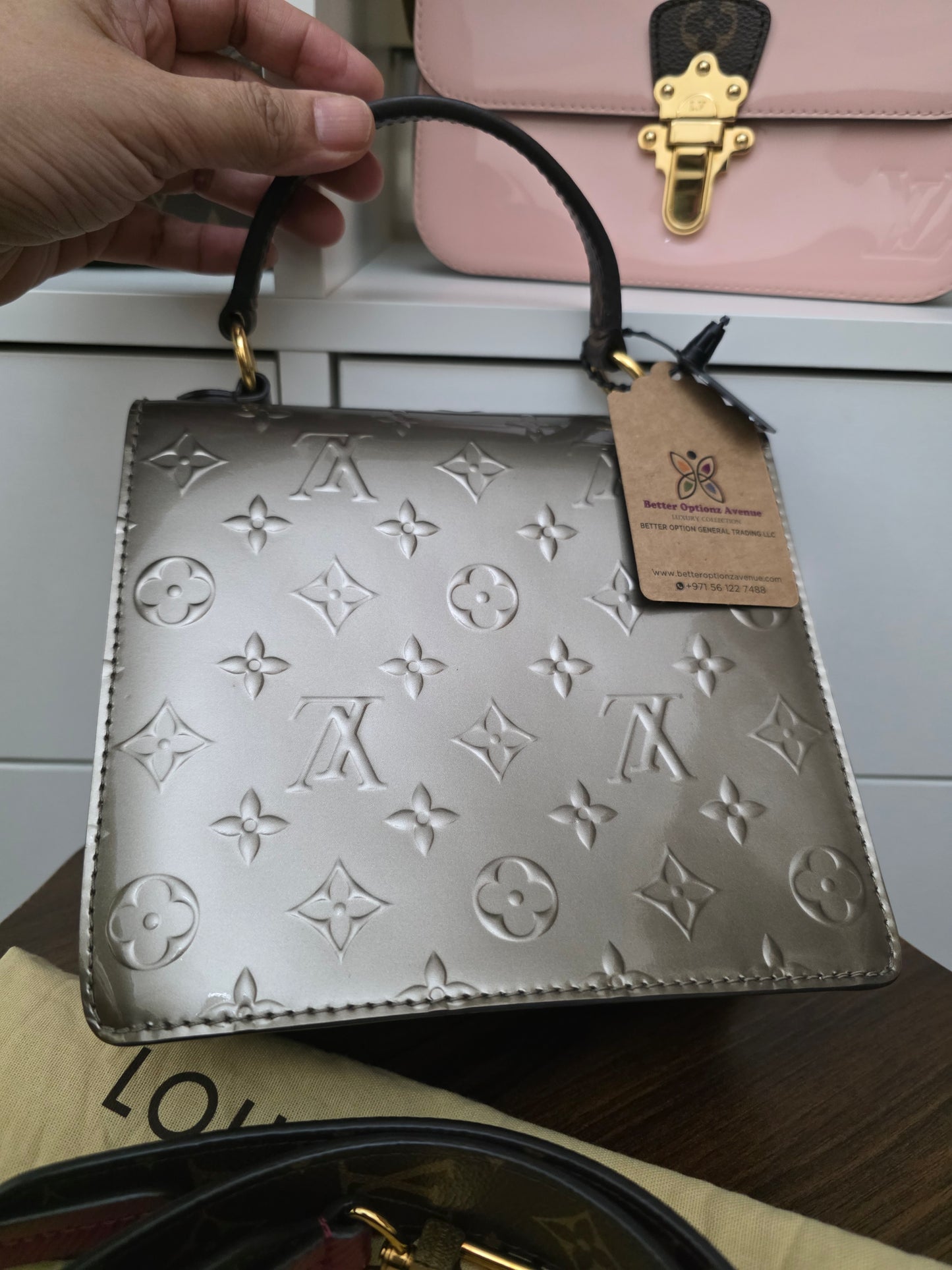 PRELOVED Louis Vuitton Vernis Springstreet metallic grey Fk5109