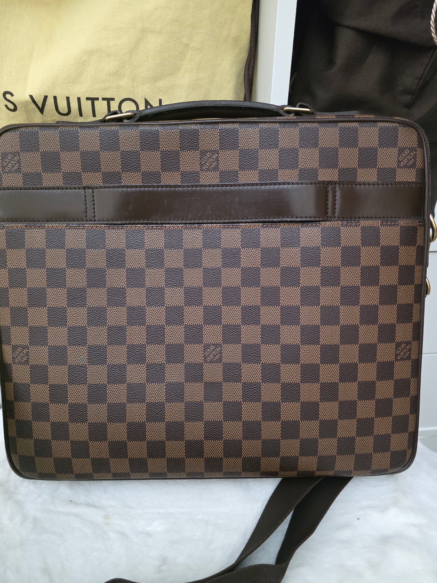 PRELOVED Louis Vuitton Damier Ebene Porte Ordinateur Sabanan briefcase laptop bag MB2008